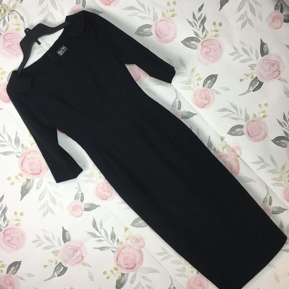 Mary Crafts Black Hourglass Dress womens XS 0 Business Cosplay Collared Neck - Picture 1 of 11